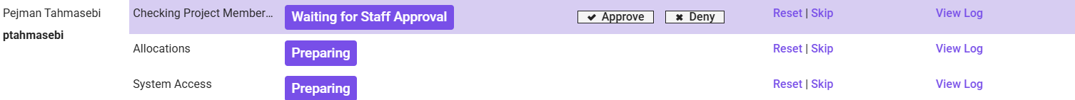 Users awaiting approval